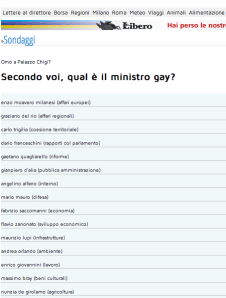 Qual è il Ministro Gay?